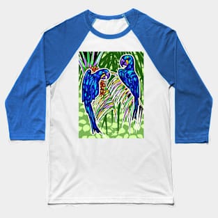 Blue Macaw couple Baseball T-Shirt